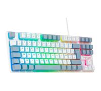 Clavier Gamer - The G-Lab - KEYZ CAESIUM - RGB - Blanc & gris - TKL