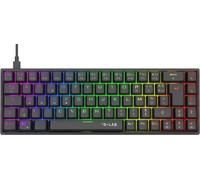The G-Lab - Keyz Titanium - Clavier Gaming 65% AZERTY, USB - Clavier Mecanique Switch Rouge - RGB 100% Personnalisable, Anti-Ghosting, Macros programmables - pour PC, PS4, PS5, Xbox - New (Noir)