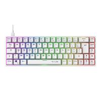 The G-Lab Clavier gamer Keyz Titanium 65% AZERTY Blanc – Switch rouge, USB, RGB personnalisable