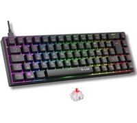 The G-Lab - Keyz Titanium - Clavier Gaming 65% AZERTY, USB - Clavier Mecanique Switch Rouge - RGB 100% Personnalisable, Anti-Ghosting, Macros programmables - pour PC, PS4, PS5, Xbox - New (Noir)