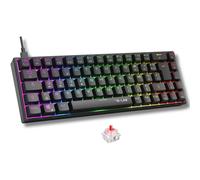 The G-Lab - Keyz Titanium - Clavier Gaming 65% AZERTY, USB - Clavier Mecanique Switch Rouge - RGB 100% Personnalisable, Anti-Ghosting, Macros programmables - pour PC, PS4, PS5, Xbox - New (Noir)