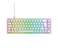 CHERRY XTRFY K5V2 Compact, Clavier de gaming mécanique, format 65 %, Disposition française (AZERTY) Clavier Hot-Swap, MX2A RED Switches, Blanc transparent