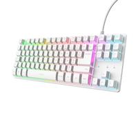 Clavier gaming filaire Trust GXT 833PS Thado TKL AZERTY USB 2.0 Blanc rétroéclairage LED multi-couleur