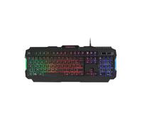 Clavier Gaming Mars Gaming MRK0FR USB Filaire Français Rétroéclairage RGB Rainbow 9 couleurs, Anti-Ghosting, Touches Multimédia, Repose-Poignets
