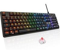 Clavier Gamer - The G-Lab - KEYZ PLATINIUM - Mécanique (Switch Rouge) - Ultra Low Profile - RGB - Filaire - Azerty - Noir