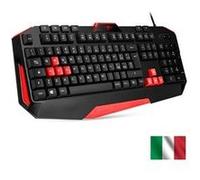 Spirit of Gamer - Pro K3 Gamer Clavier Italien QWERTY Gaming et Bureau - Rouge et Noir - 26 Touches Anti-ghosting - 4 Touches macros et Touches de Jeu programmables - PC / PS4 / Xbox One