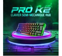 Clavier Gaming - Spirit of Gamer - PRO-K2 - TKL 60% - Rétroéclairage RGB - Antighosting