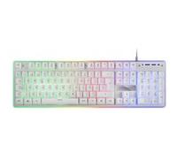 Mars Gaming MK220 Blanc, Langue Française, Clavier Gaming H-Mech, FRGB Rainbow et Halo, Antighosting
