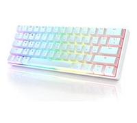 Clavier HK Gaming GK61 Avec Fil USB Jeux Ordinateur RGB Blanc