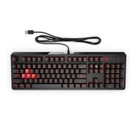 HP Clavier gamer Omen 1100 – mécanique filaire USB AZERTY anti-ghosting Noir et Rouge