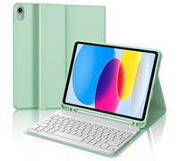 Clavier iPad 10/11ème Generation (10.9 Pouces 2022/11 Pouces A16 2025),Coque Clavier AZERTY sans Fil Bluetooth pour iPad 10eme 2022/iPad (A16) 11ème 2025 avec Porte Crayon, Vert d'herbe
