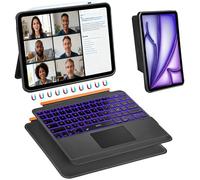 Clavier Ipad Air 13 Pouces M4/M3/M2 Pro 12.9"",Étui Magnétiquedétachable Avec Support Réglable 7 Couleurs Rétroéclairées Avec[CB5]