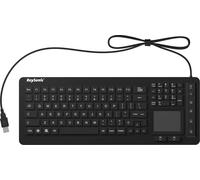 Clavier Keysonic KSK-6231 INEL (US) noir membrane en silicone, étanche (IPX7), éclairé, pavé tactile intégré, boutons de souris