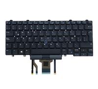 Clavier latin espagnol de remplacement compatible avec Dell Latitude E5450 E7450 E5470 E7470, rétroéclairé, version bâton de pointage,