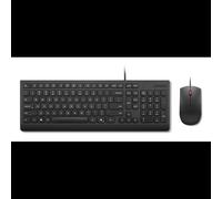 Clavier Lenovo 4X31R64411 filaire USB AZERTY français taille réelle avec souris incluse câble 1.8m noir
