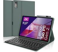 Clavier Lenovo Tab p11 2nd gen 11.5 Pouces, Coque Clavier Lenovo Tab P11 2nd Gen, AZERTY Français Clavier, Vert foncé