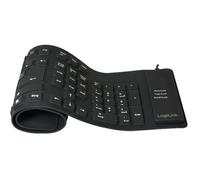 Clavier - LogiLink - Flexible Waterproof - PS/2, USB - QWERTZ Allemand - Noir