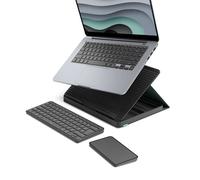 Logitech Kit télétravail Casa Pop-Up Desk Graphite – Clavier AZERTY sans fil, pavé tactile, support