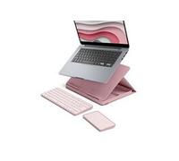 Casa Pop-Up Desk Rose, support, clavier sans fil, pavé tactile