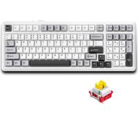 Clavier m?canique AULA F99 Clavier sans fil ? montage ?tanche avec connectivit ? tri-mode Clavier de jeu ? 99 touches ? faible retard et effet lumineux