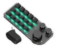 Clavier macro, clavier mécanique à 15 touches, clavier filaire RVB, programmable à chaud, clavier à une main, protège les doigts, mode sans fil pour les bureaux de jeux