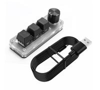 Clavier Macro Ergonomique à Commutateur Rouge avec Boutons Personnalisés et Mini Clavier USB (3 Touches 1 Bouton)