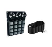 Clavier macro portable 16 touches avec cadrans programmables pour des commandes de jeu avancées et des claviers de gestion multimédia
