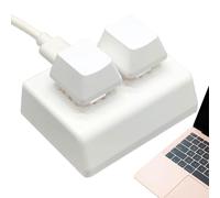 Clavier macro programmable - Clavier mécanique avec touches remplaçables à chaud | Clavier USB à 2 touches rouges pour couper, copier, coller | Clavier de jeu mécanique à une main avec câble USB et to