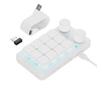 Clavier macros ergonomique 12 touches avec lumières RVB, deux boutons de contrôle et connexion filaire