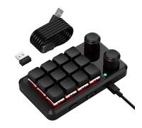 Clavier macros ergonomique 12 touches avec lumières RVB, deux boutons de contrôle et connexion filaire