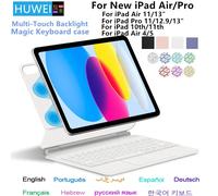 Clavier magique avec pavé tactile pour iPad Air 11 13 M4 2026 M3 M2 iPad 10 10e génération Air 4 5 6 iPad Pro 11 12.9 13'' M5 M4 Smart Cover rétroéclairé iPad Pro 12.9 Black