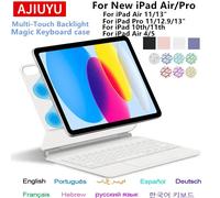 Clavier magique avec pavé tactile pour iPad Air 11 13 M4 2026 M3 M2 iPad 10 10e génération Air 4 5 6 iPad Pro 11 12.9 13'' M5 M4 Smart Cover rétroéclairé iPad Pro 12.9 Black