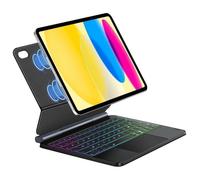 Clavier Magnétique Flottant pour iPad 11 (2025, Puce A16) & iPad 10th Gen 10.9"" - AZERTY - Rétroéclairage 7 Couleurs - Pavé Tactile