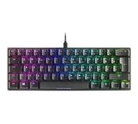 Mars Gaming MKMINIPRO, Clavier mécanique Ultra-Compact 60%, commutateurs mécaniques Hot-Swappable, éclairage RGB Chrome, Clavier Gaming Antighosting, Multiplateforme, Switch Silencieux, US, Noir