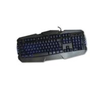 Clavier M CK-647 USB AZERTY Noir, Rétroéclairage Bleu, Repose-Poignets, Longueur Câble 1.35m, 485x40x221mm, Compatible Windows