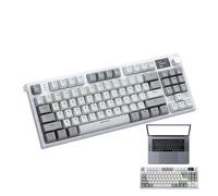 Clavier mécanique 2,4, Clavier mécanique rétroéclairé - Clavier PC avec 2,4 GHz sans Fil/Filaire/BT 5.0 monté sur Joint - Clavier mécanique à écran LCD pour la Maison, la Barre Internet, Le dortoir