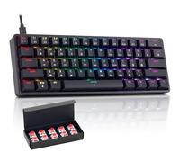 Clavier mécanique 61 touches RVB filaire CHONCHOW programmable BS-8102 ultra compact compatible avec Windows 7/8/10 iMac Xbox one X PS4 (noir, interrupteur rouge)