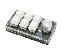Clavier Mécanique à 6 Touches à Une Main, Clavier Macro Programmable avec Bouton, Connexion en Mode Double, Auto-Programmation de Toutes Les Fonctions Clés pour Clavier Windows (Blanc)