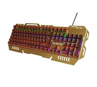 Clavier mécanique Bleu commutateur RVB LED rétroéclairé 104 touches Anti-ghosting complète clavier de jeu étanche à la poussière et en métal avec Panel-us mise en page