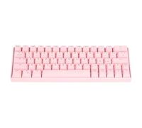 Clavier mécanique, clavier mécanique filaire sans fil 64 touches avec rétroéclairage RVB, prise en charge de la connexion 3 modes sans fil 2.4G, Bluetooth 3.0 5.0, filaire type C, raccourcis FN, rose