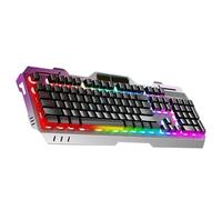 Clavier mécanique, clavier rétroéclairé, 104 touches, réponse rapide, haute sensibilité, interface filaire, connexion USB, disposition ergonomique, clavier pour ordinateur, 49 x 18 x 4,5 cm