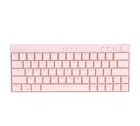 Clavier mécanique, conception de bouton de clavier mécanique filaire sans fil à 64 touches avec rétroéclairage RVB réglable, clavier de jeu à disposition ergonomique à 3 modes, rose (interrupteur