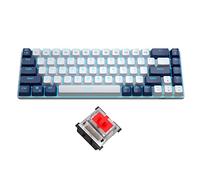 Clavier mécanique de jeu 60 %, MK-Box minimaliste rétroéclairé bleu, compact, 68 touches, clavier de bureau filaire avec interrupteur rouge pour ordinateur portable Windows, PC, Mac, pratique/Xbox