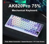 Clavier mécanique de jeu AJAZZ AK820 / AK820Pro 75% 82 touches, filaire monomode/sans fil Bluetooth, pour ordinateur portable et PC Tri Mode RGB Purple2