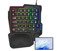 Clavier mécanique de jeu - Clavier pour une seule main de 22,5 x 17,7 x 3 cm, design ergonomique et tactile en ABS | Contrôle des jeux mobiles réaction de précision Départ Voyage hôtel Escue