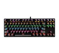 Clavier mécanique de jeu filaire à 87 touches, avec rétro-éclairage rvb, pour tablette, ordinateur de bureau, autocollant russe