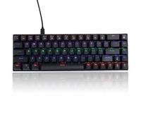 Clavier mécanique de jeu filaire ergonomique, 68 touches, LED rvb, pour ordinateur PC et ordinateurs portables