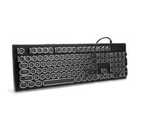 Clavier Mécanique de Jeu Filaire Rétro avec 104 Touches Lumière Mixte Design Ergonomique informatique d'ordinateur Le noir
