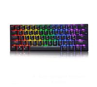 Clavier mécanique de jeu pour PC, mini-clavier ultra-compact rétroéclairé par LED arc-en-ciel, design ergonomique avec commutateurs bleus