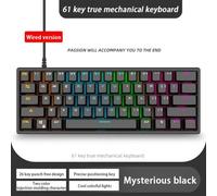 Clavier mécanique filaire à éclairage coloré, 61 touches, rétro-éclairage LED, pour PC, ordinateur portable, Notebook, ordinateur de bureau, 2021